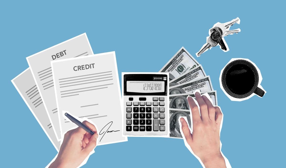 Calculator and paperwork for financial planning